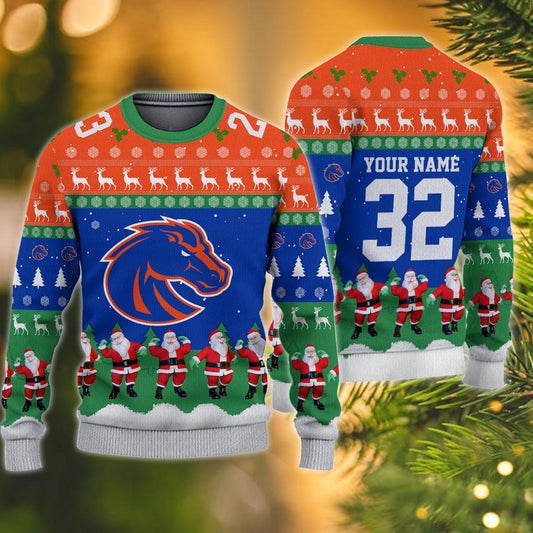 Boise State Broncos Personalized Christmas Ugly Sweater