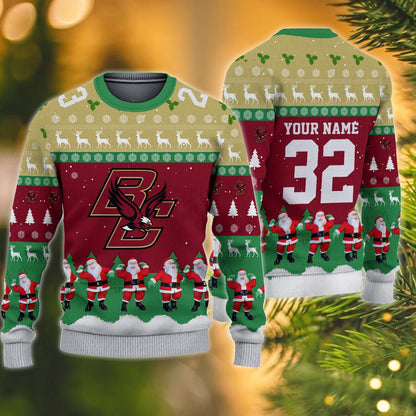 Boston College Eagles Personalized Christmas Ugly Sweater
