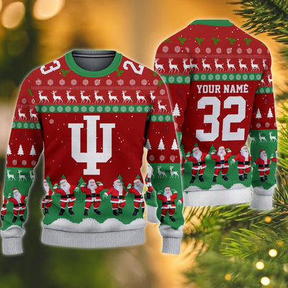 Indiana Hoosiers Personalized Christmas Ugly Sweater
