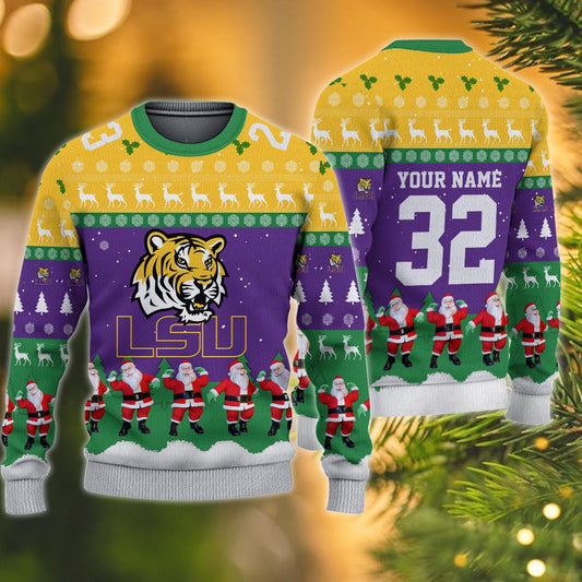 Lsu Tigers Personalized Christmas Ugly Sweater