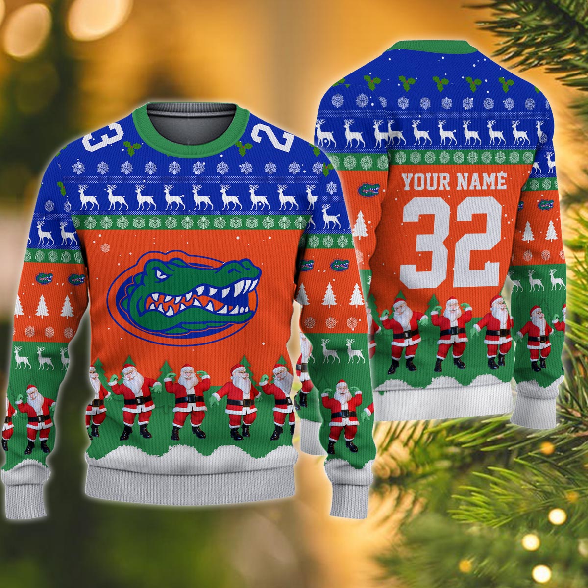 Florida Gators Personalized Christmas Ugly Sweater