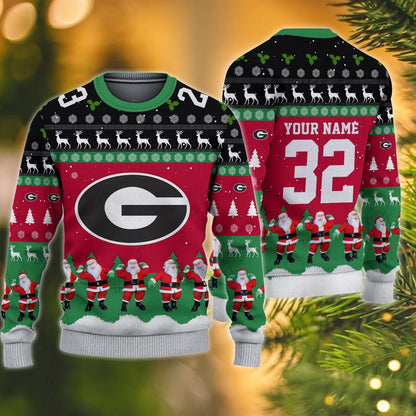 Georgia Bulldogs Personalized Christmas Ugly Sweater