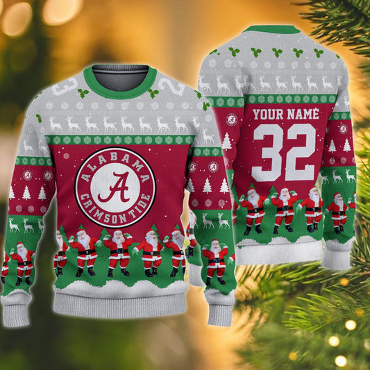 Alabama Crimson Tide Personalized Christmas Ugly Sweater