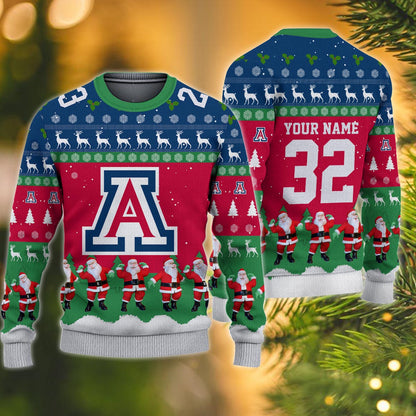 Arizona Wildcats Personalized Christmas Ugly Sweater