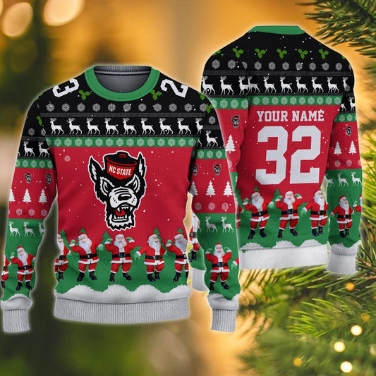 Nc State Wolfpack Personalized Christmas Ugly Sweater