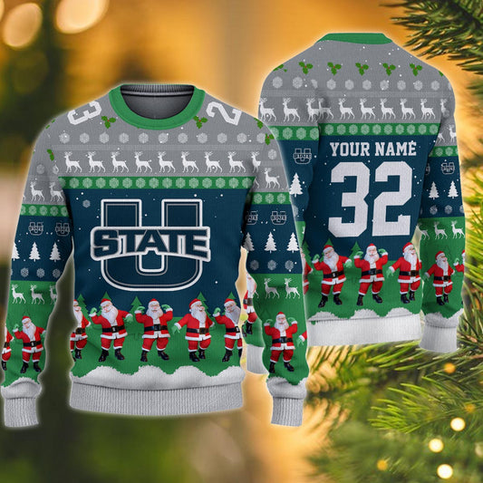Utah State Aggies Personalized Christmas Ugly Sweater