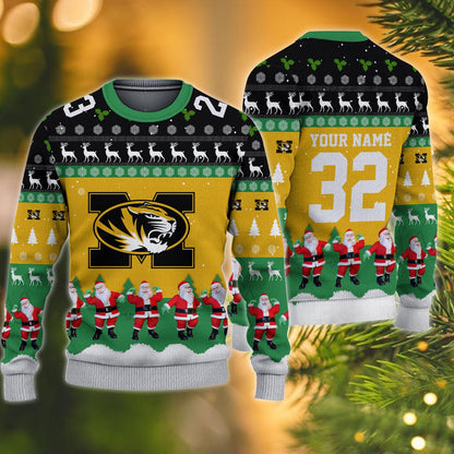 Missouri Tigers Personalized Christmas Ugly Sweater
