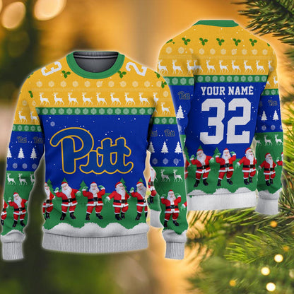 Pittsburgh Panthers Personalized Christmas Ugly Sweater