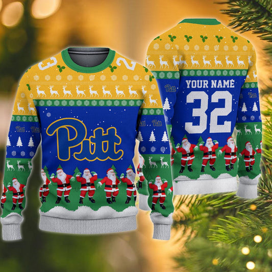 Pittsburgh Panthers Personalized Christmas Ugly Sweater