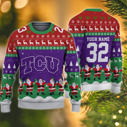 Tcu Horned Frogs Personalized Christmas Ugly Sweater