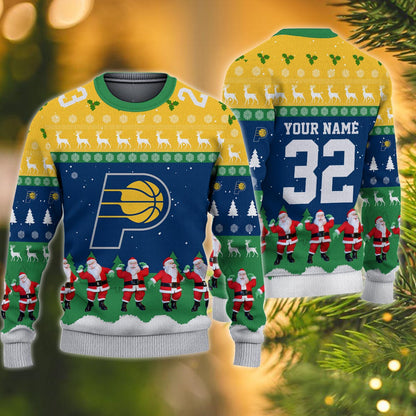 Indiana Pacers Personalized Christmas Ugly Sweater