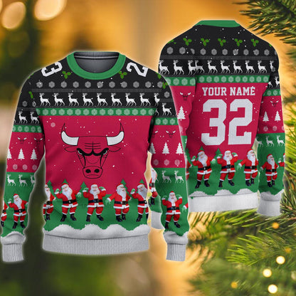 Chicago Bulls Personalized Christmas Ugly Sweater