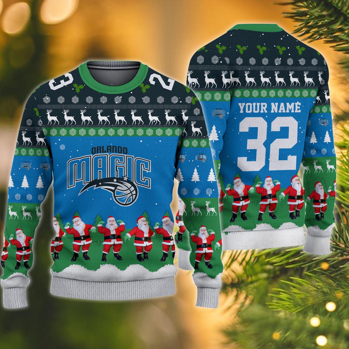 Orlando Magic Personalized Christmas Ugly Sweater