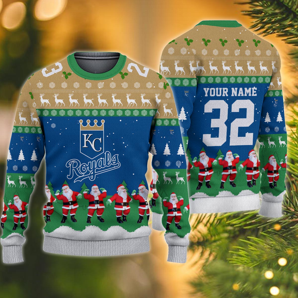 Kansas City Royals Personalized Christmas Ugly Sweater
