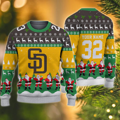 San Diego Padres Personalized Christmas Ugly Sweater