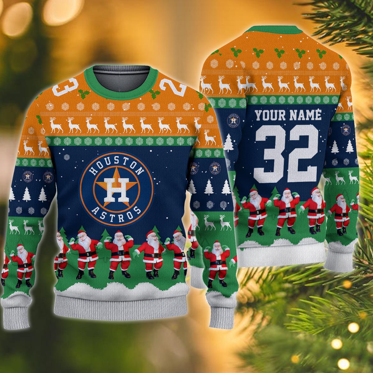 Houston Astros Personalized Christmas Ugly Sweater
