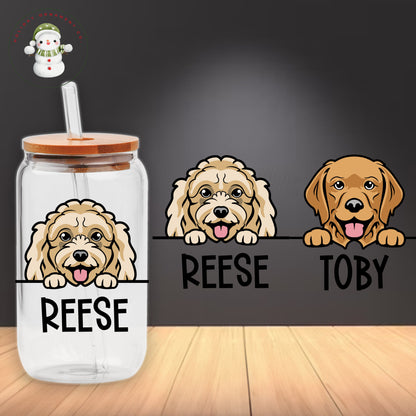 Personalized Pet Glass Tumbler: Custom Dog & Cat Iced Coffee Cup