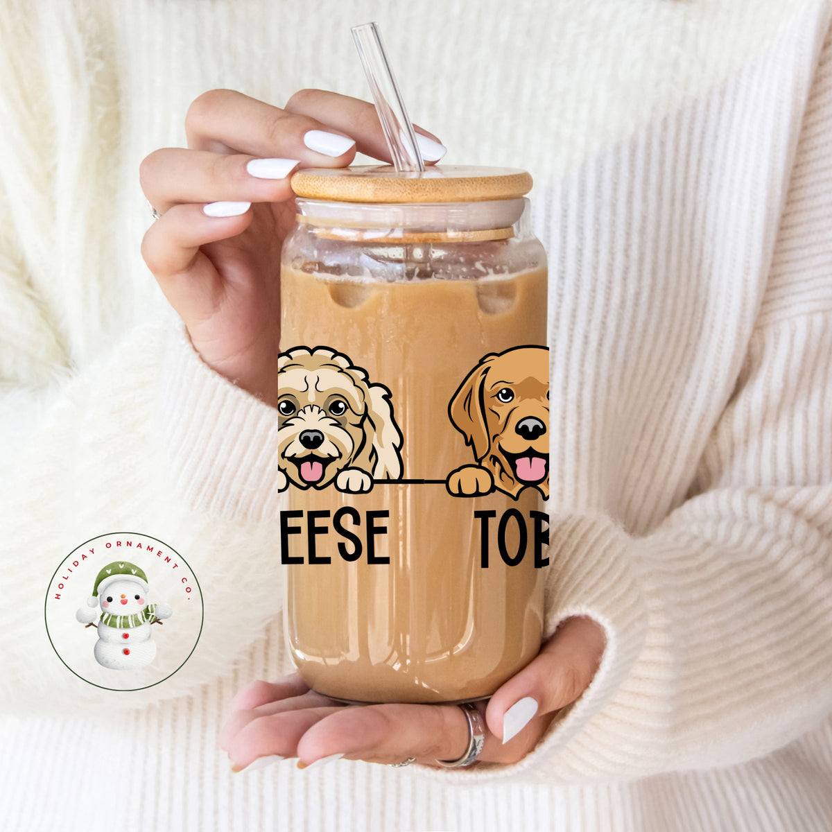 Personalized Pet Glass Tumbler: Custom Dog & Cat Iced Coffee Cup