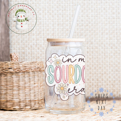 Daisy Sourdough Era Glass Tumbler With Bamboo Lid