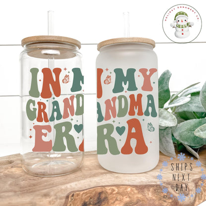 Grandma Era Butterfly Glass Tumbler With Bamboo Lid (16oz/20oz)
