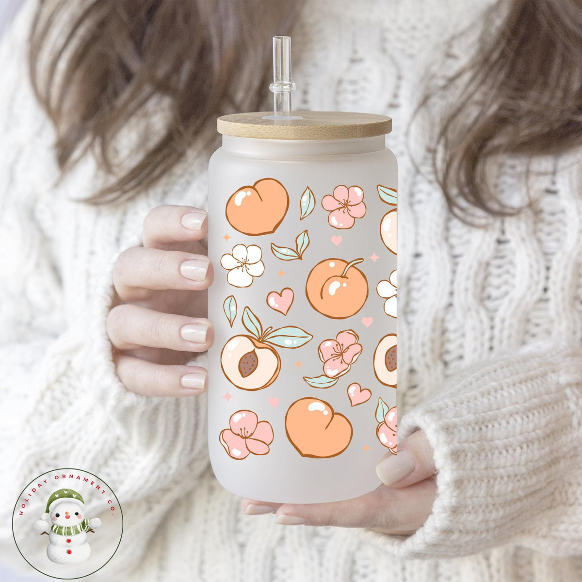 Sweet Peach Glass Iced Coffee Cup: Libbey Style Tumbler