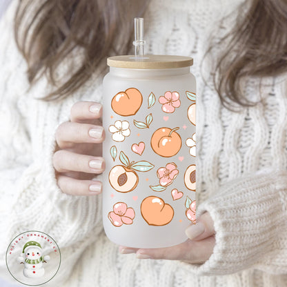 Sweet Peach Glass Iced Coffee Cup: Libbey Style Tumbler