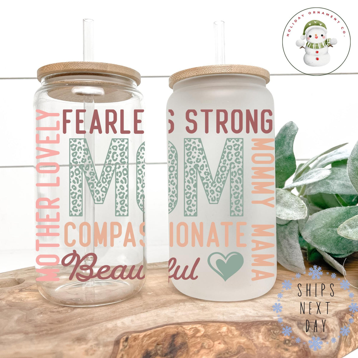 Fearless Mom Iced Coffee Cup: 16/20 Oz Libbey Glass Tumbler
