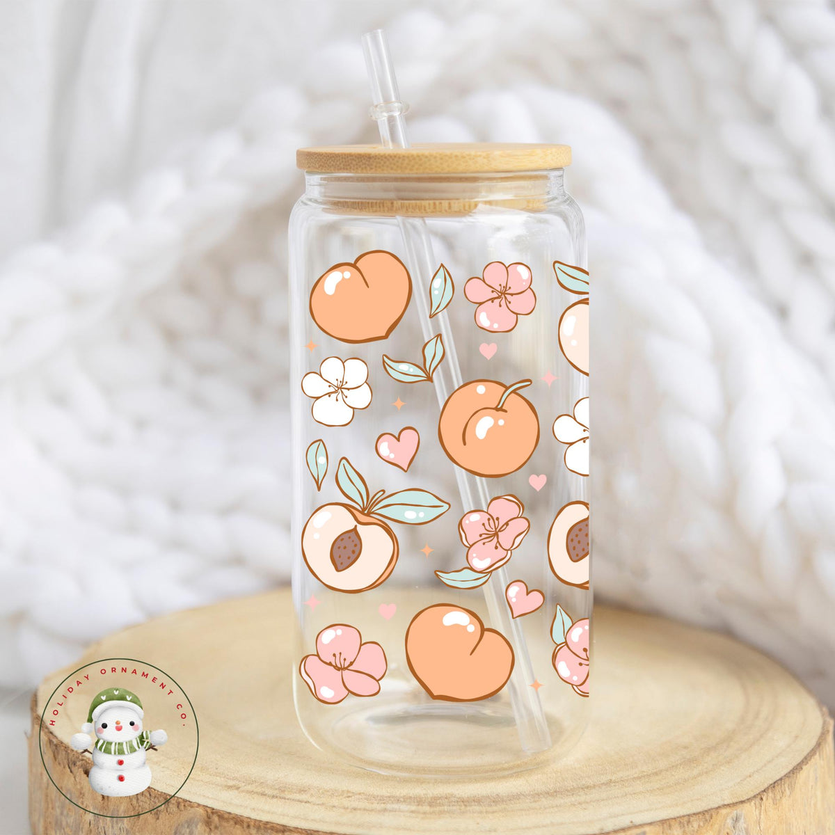 Sweet Peach Glass Iced Coffee Cup: Libbey Style Tumbler