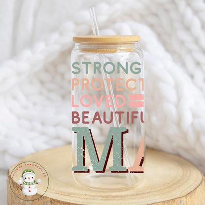 Strong Protective Glass Coffee Cup | Mothers Day Iced Libbey Cup | 16 Oz/20 Oz | Party Favors | Book Club Matching Cups
