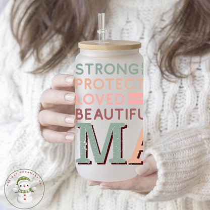 Strong Protective Glass Coffee Cup | Mothers Day Iced Libbey Cup | 16 Oz/20 Oz | Party Favors | Book Club Matching Cups