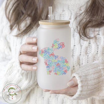 Personalized Easter Bunny Libbey Glass Cup: Iced Coffee Tumbler