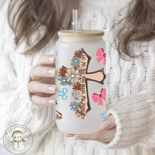 Christian Glass Tumbler Cup: Religious Iced Coffee Gift (16oz/20oz)
