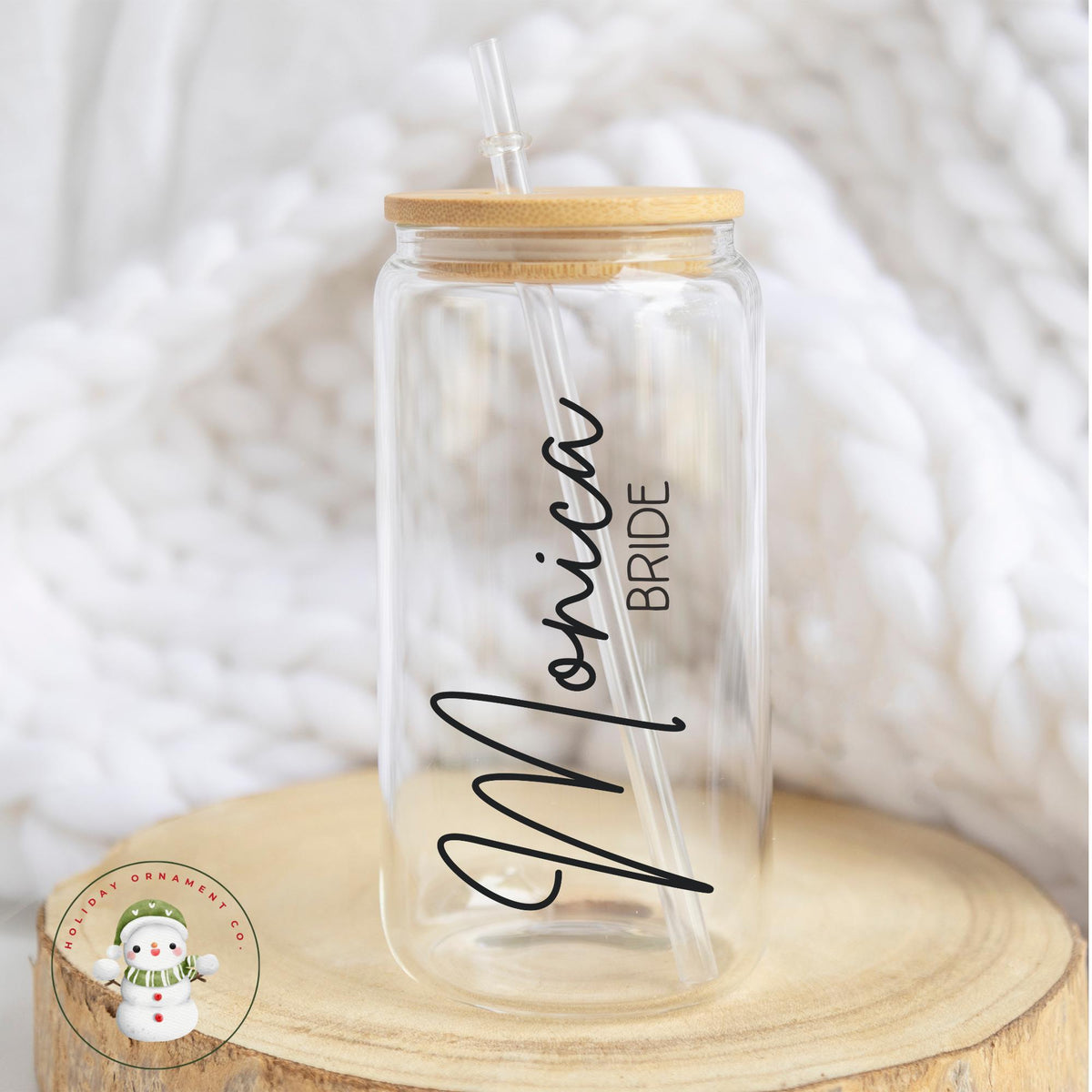Bridal Party Libbey Glass Cup: Bridesmaid Iced Coffee Favor