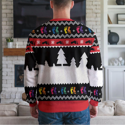 Bigfoot Ugly Christmas Sweater, Funny Cryptid Holiday Party Design