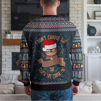 Sloth Ugly Christmas Sweater, Funny Santa Sloth Holiday Design