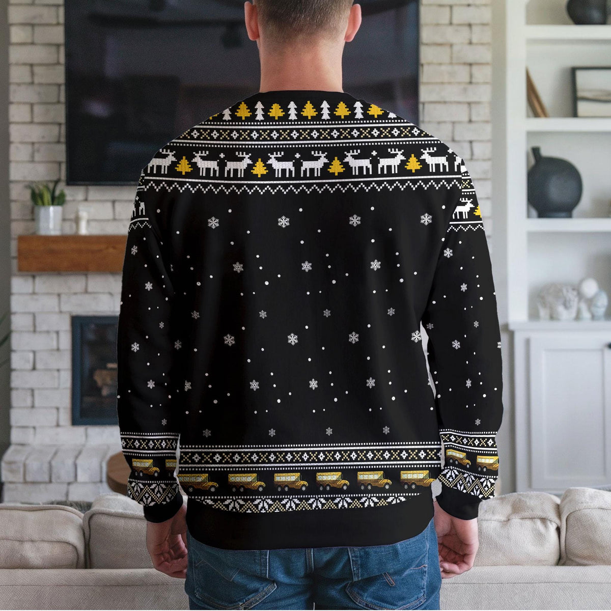 School Bus Driver Ugly Christmas Sweater, Funny Sleigh Broke Design