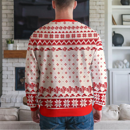 Santa Rodeo Ugly Christmas Sweater, Cowboy Horse Western Design