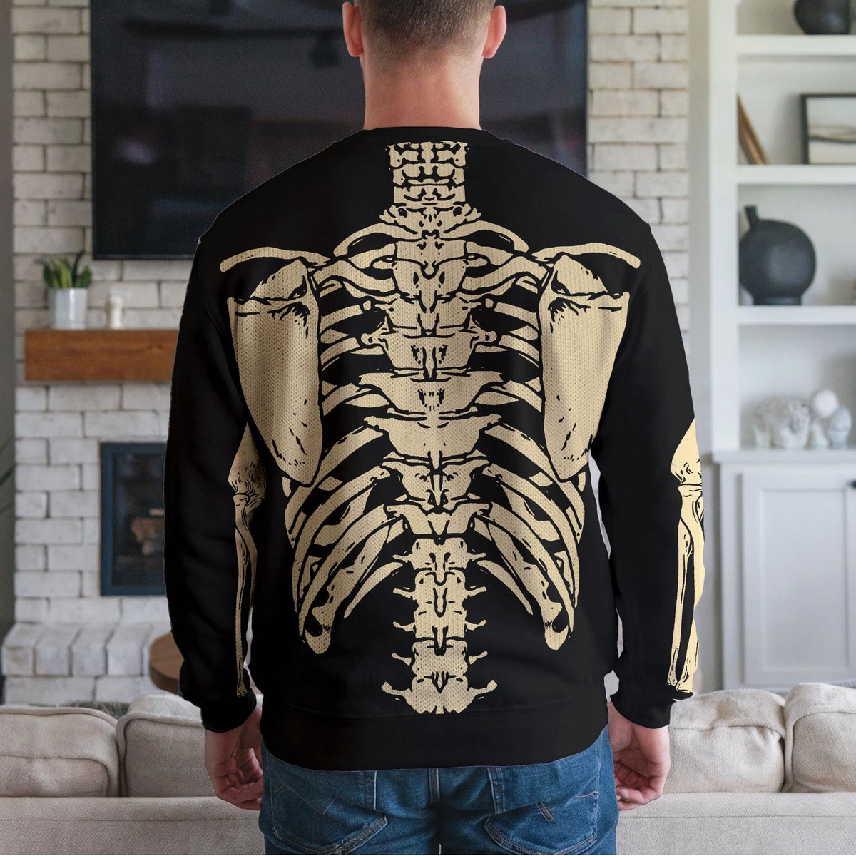 Skeleton Ugly Christmas Sweater, Funny Gothic Holiday Design