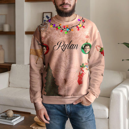 Personalized Family Photo Ugly Christmas Sweater, Custom Face Design