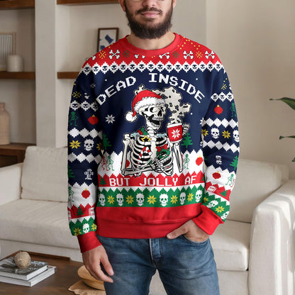 Skeleton Ugly Christmas Sweater, Funny Gothic Holiday Design