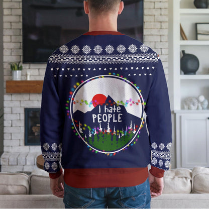 Bigfoot Ugly Christmas Sweater, Funny Cryptid Holiday Party Design