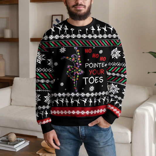 Ballet Ugly Christmas Sweater, Ballerina And Dancer Holiday Design
