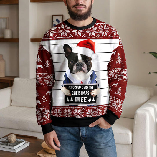 Personalized Pet Photo Ugly Christmas Sweater, Custom Dog Mom Or Dad Design