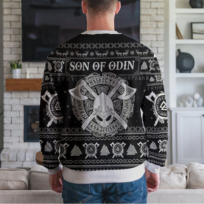 Viking Warrior Ugly Christmas Sweater, Nordic Holiday Design