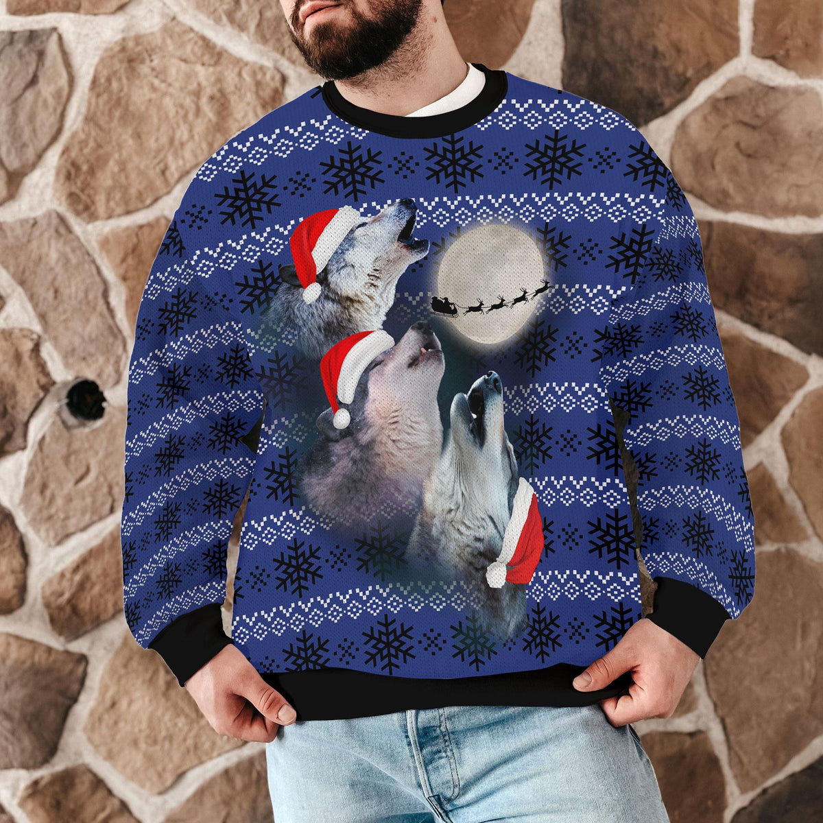 Personalized Pet Photo Ugly Christmas Sweater, Custom Dog Mom Or Dad Design