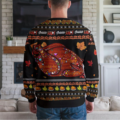 Turkey Ugly Christmas Sweater, Funny Gobble Holiday Design