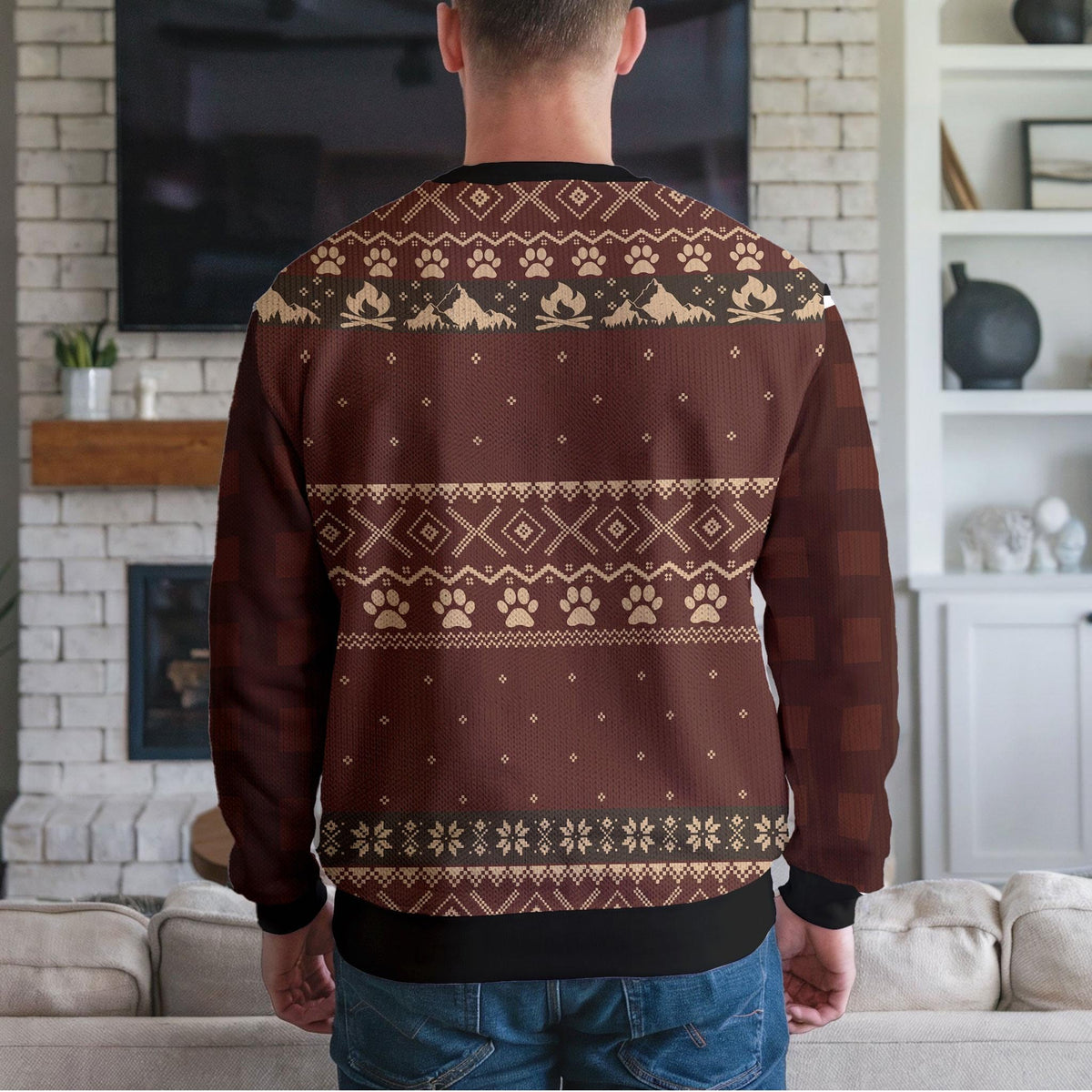 German Shepherd Ugly Christmas Sweater, Santa Sleigh Dog Design