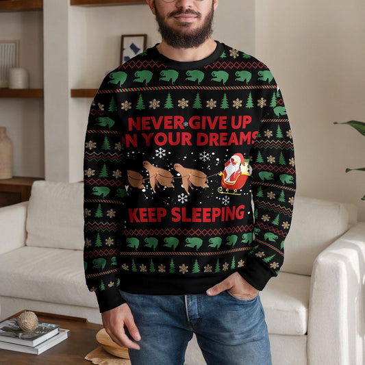 Santa Sleigh Ugly Christmas Sweater, Funny Holiday Design