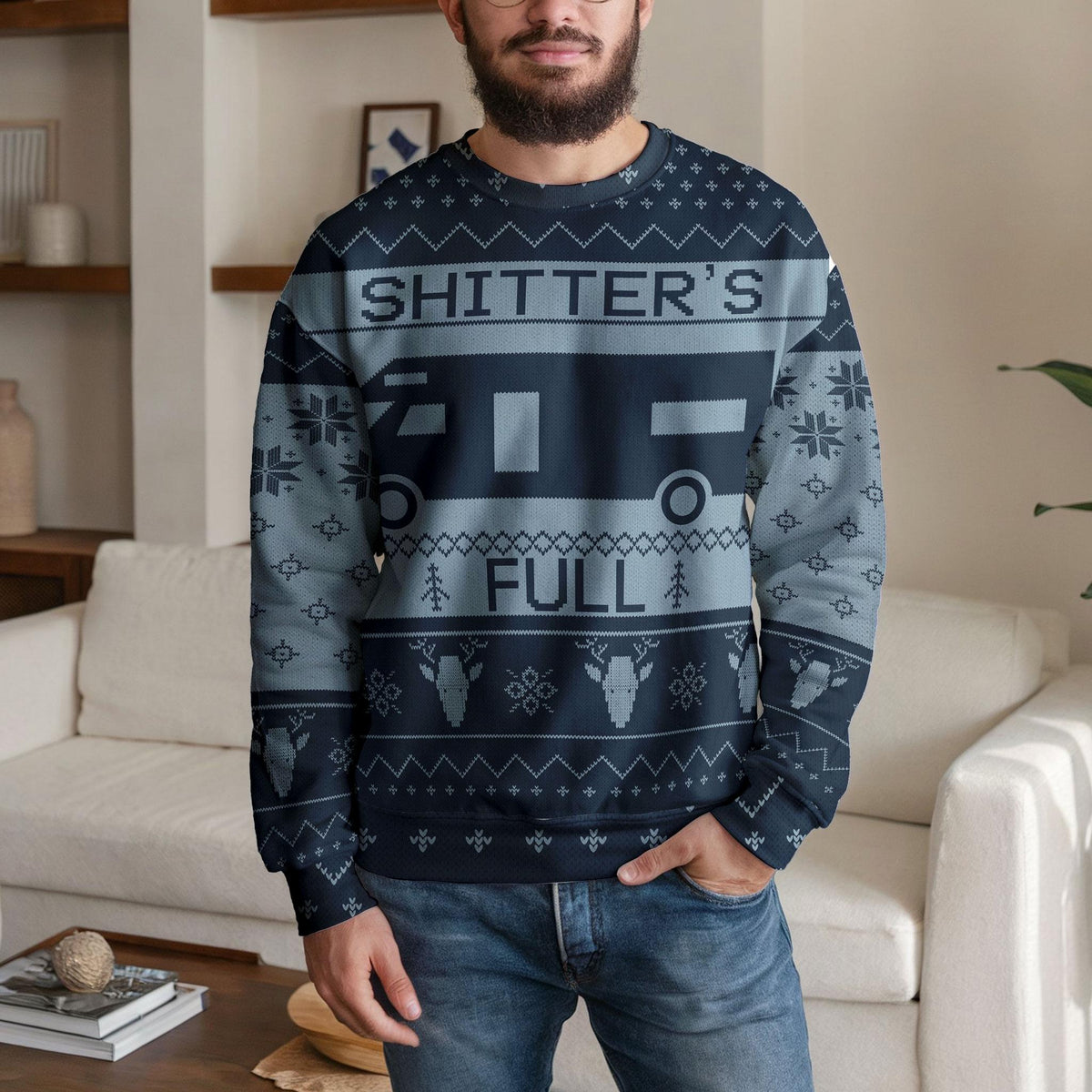 Rv Ugly Christmas Sweater, Funny Camper And Christmas Camping Design