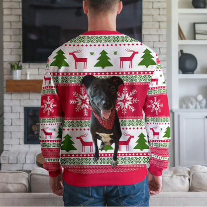 Personalized Dog Photo Ugly Christmas Sweater, Custom Dog Name Design